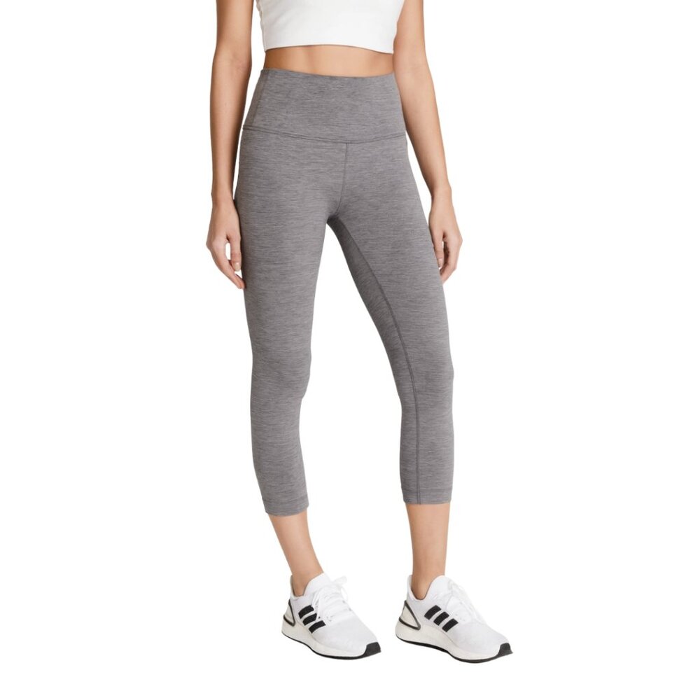 Athleta Ultimate Stash Pocket Capri Leggings Women's Small Gray Cropped Stretch